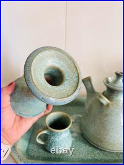 Louis Mulcahy Handmade Stoneware Studio Pottery, Teapot Cup Candlestick Tray Louis Mulcahy Handmade Stoneware Studio Pottery, Teapot Cup Candlestick Tray