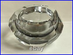 Luigi Mandruzzato Glass ashtray smokey colour Midcentury Modern