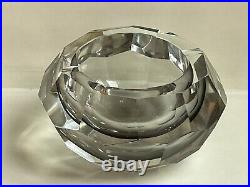 Luigi Mandruzzato Glass ashtray smokey colour Midcentury Modern