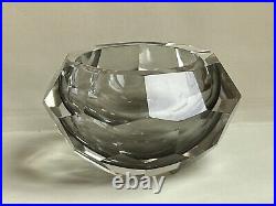 Luigi Mandruzzato Glass ashtray smokey colour Midcentury Modern