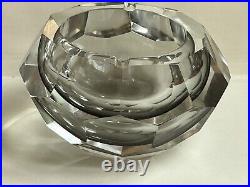 Luigi Mandruzzato Glass ashtray smokey colour Midcentury Modern