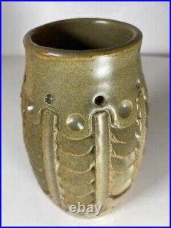 MCM Studio Pottery Vase Brutalist ARMADILLO T Meyes Vintage Rooke Interest retro