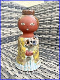 MID Century 60's Studio Pottery Scandi Folk Girl Twig Bud Vase Swedish French