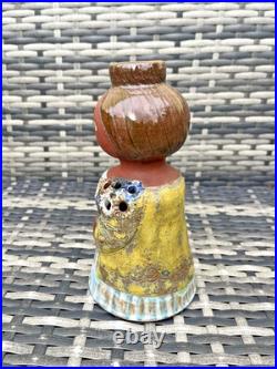 MID Century 60's Studio Pottery Scandi Folk Girl Twig Bud Vase Swedish French