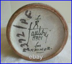 MID Century Modern Marcello Fantoni For Raymor Italy Studio Pottery Vase Signed