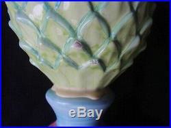 MacKenzie Childs Thistle Vase Multi Colored Glazed Ceramic Vintage Rare