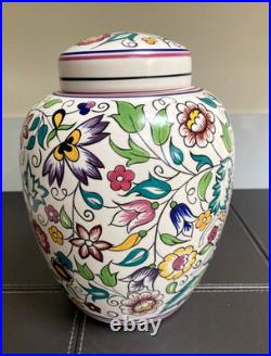 Magnificent 24cm Poole Pottery Ginger Jar Hand Painted By Karen Brown