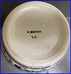 Magnificent 24cm Poole Pottery Ginger Jar Hand Painted By Karen Brown