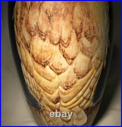 Malmesbury Chris & Clive King Studio Pottery Relief Moulded Tall Owl Vase