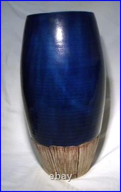 Malmesbury Chris & Clive King Studio Pottery Relief Moulded Tall Owl Vase