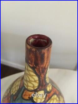 Marcello Fantoni Mid-Century Studio Ceramic Bottle Vase, Signed