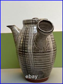 Marianne de Trey Large Scraffito Studio Pottery Tea Coffee Pot Early Stamp