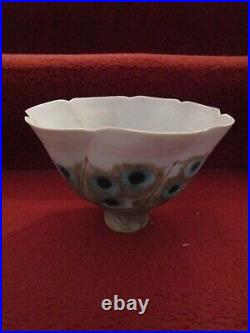 Marianne de Trey PORCELAIN VASE Bowl INCISED PATTEN MONOGRAM Studio pottery