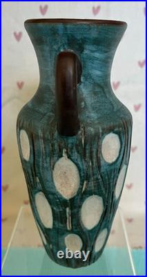 Mark Valcera Hand Painted Studio Art Pottery Vase 17cm c1950s Switzerland