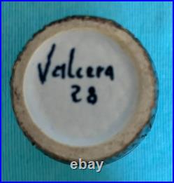 Mark Valcera Hand Painted Studio Art Pottery Vase 17cm c1950s Switzerland