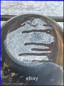 Martin Everson Davis Raku Vase Welsh Artist Signed MED 24cm Abstract Studio Pot