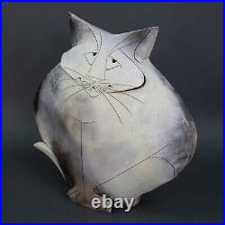 Mary Gates Dewey Signed Studio Original Large Rare Cat 1987 Sculpture #6