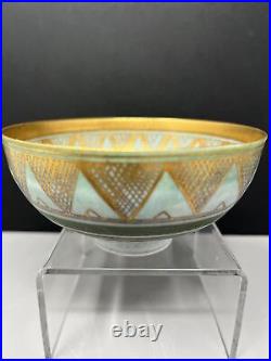 Mary Rich studio pottery Geometric Patterned footed porcelain bowl for Penwerris