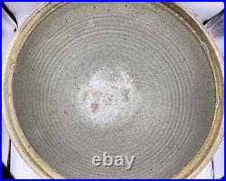 Michael Casson Stoneware Large Ash Iron Glazed Footed Bowl Studio Pottery