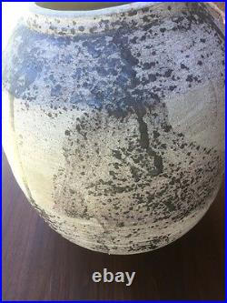 Michael Gubkin Stoneware Studio Pottery Large Abstract MCM Planter Vase