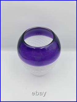 Michael Hunter Twists Glass Studio Crafted Vase. Stunning Purple And White Swirl Michael Hunter Twists Glass Studio Crafted Vase. Stunning Purple And White Swirl