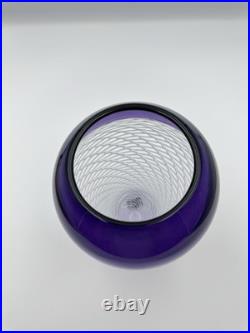 Michael Hunter Twists Glass Studio Crafted Vase. Stunning Purple And White Swirl Michael Hunter Twists Glass Studio Crafted Vase. Stunning Purple And White Swirl