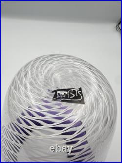Michael Hunter Twists Glass Studio Crafted Vase. Stunning Purple And White Swirl Michael Hunter Twists Glass Studio Crafted Vase. Stunning Purple And White Swirl