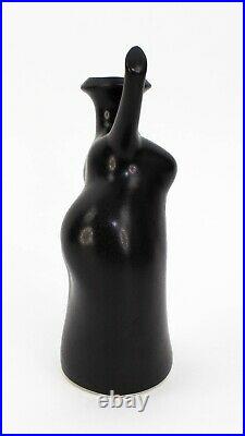 Michael Lambert Signed Studio Pottery Stoneware Dancing Black Figural Vase