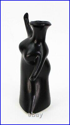 Michael Lambert Signed Studio Pottery Stoneware Dancing Black Figural Vase