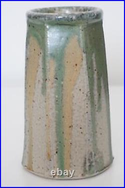 Micki Schloessingk Octagonal Cut Sided Studio Pottery Vase 20th/21st Century