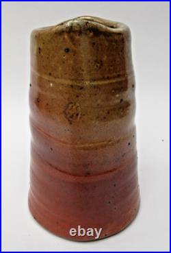 Micki Schloessingk, vintage studio pottery salt glazed vase or vessel, c1980