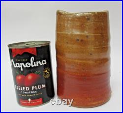 Micki Schloessingk, vintage studio pottery salt glazed vase or vessel, c1980