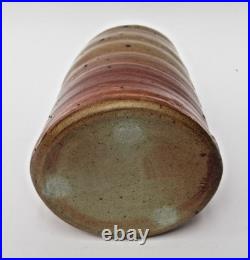 Micki Schloessingk, vintage studio pottery salt glazed vase or vessel, c1980