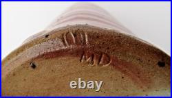 Micki Schloessingk, vintage studio pottery salt glazed vase or vessel, c1980