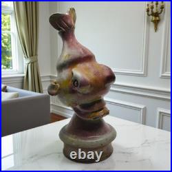Mid-20th Century French Studio Pottery Vase Stylised Fish Form