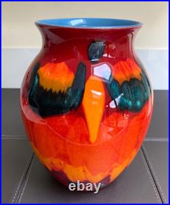 Mid 20th Century Poole Pottery 26cm Vase Hand Painted In Volcano Lava Pattern