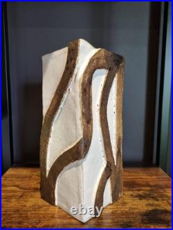 Mid Century 1975 Russell Collins Studio Pottery Vase Brutalist Organic Ceramic