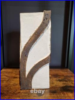 Mid Century 1975 Russell Collins Studio Pottery Vase Brutalist Organic Ceramic
