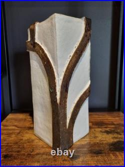 Mid Century 1975 Russell Collins Studio Pottery Vase Brutalist Organic Ceramic