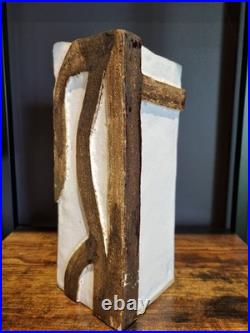 Mid Century 1975 Russell Collins Studio Pottery Vase Brutalist Organic Ceramic