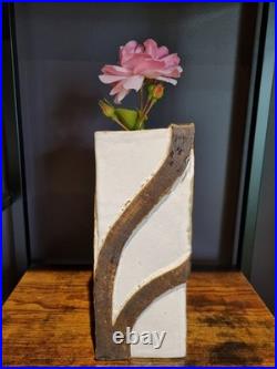 Mid Century 1975 Russell Collins Studio Pottery Vase Brutalist Organic Ceramic