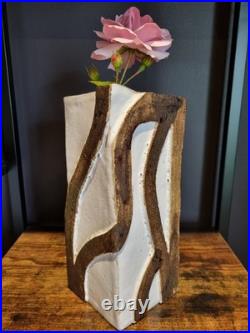 Mid Century 1975 Russell Collins Studio Pottery Vase Brutalist Organic Ceramic