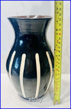 Mid-Century Black & Cream Modernist Glossy Tall Wattisfield studio pottery Vase Mid-Century Black & Cream Modernist Glossy Tall Wattisfield studio pottery Vase