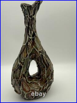 Mid Century French Vallauris Studio Pottery Freeform Vase 25cm