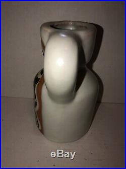Mid Century Modern Art Hand Painted Signed Roger Capron Pitcher Vase