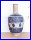 Mid_Century_Retro_Blue_Cream_Studio_Pottery_Signed_Bottle_Neck_Vase_01_qwvs