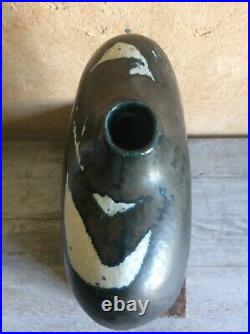 Mid century modern studio pottery slab vase by Carolyn Genders vintage 1980s