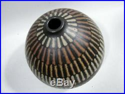 Midcentury Clyde Burt Ceramic Bulbous Vase Ohio Modernism Pottery