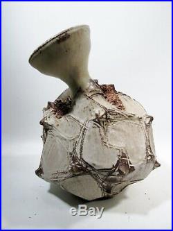 Midcentury Signed BB American Studio Art Pottery Abstract Vase
