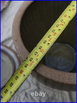 Mike Birch Stoneware Lidded Vase Incised Fluting. Ash Glazed